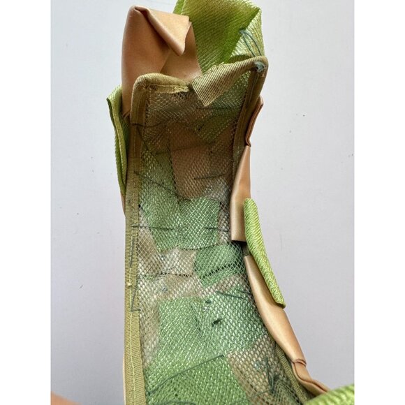 Vintage Green Straw Champagne Satin Ribbon Headband - Picture 12 of 13